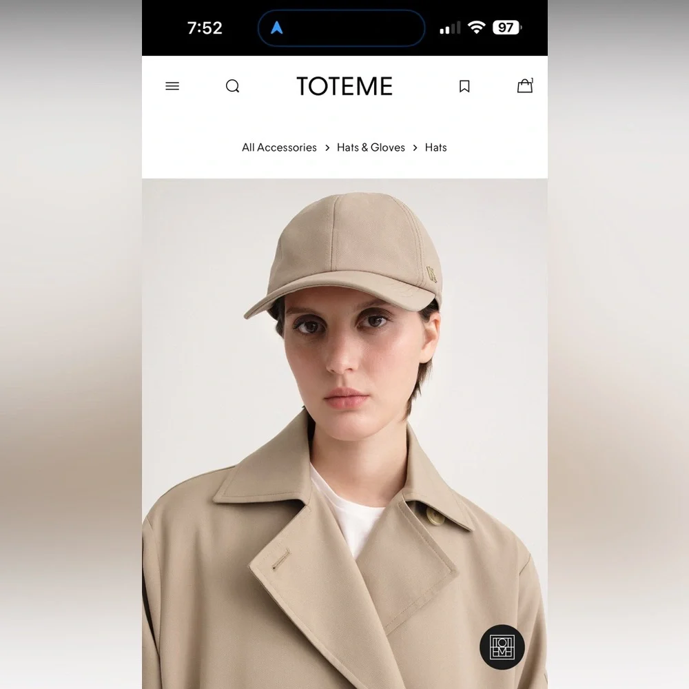 Toteme Baseball cap khaki